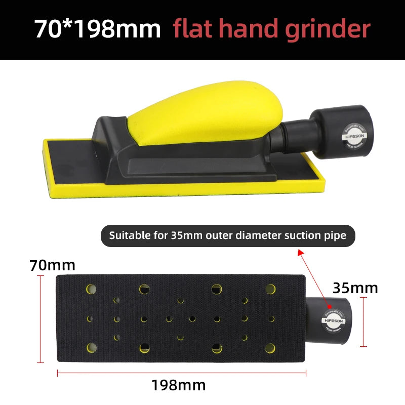 HIFESON Handheld Sander Manual Sandpaper Tool Sanding Block Dust Extraction Hand Polisher Grinding Machine For Metal Wood Work