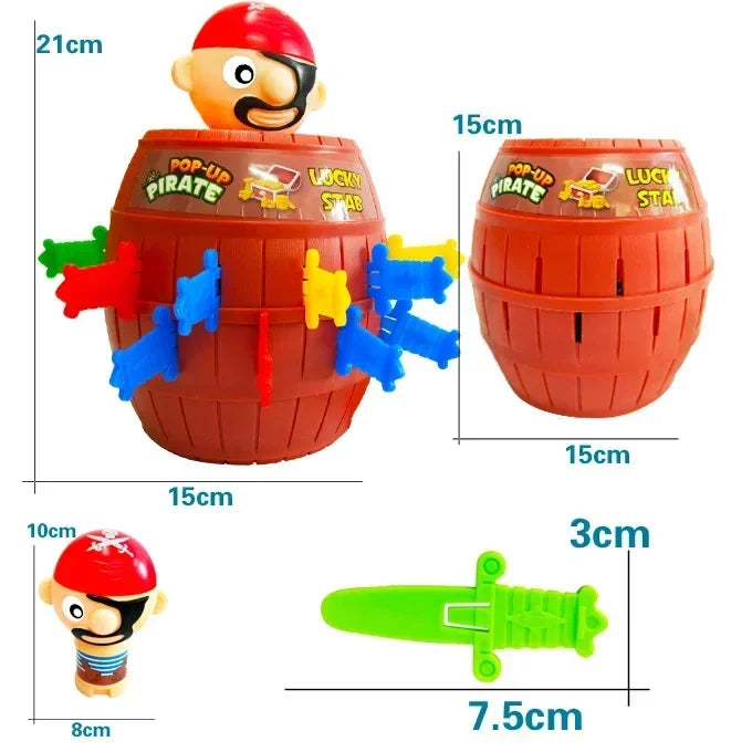 Big Knife Insertion Pirate Bucket Uncle Wooden Bucket Uncle Sword Insertion Creative Trick Table Game Pirates Bring 24 Swords
