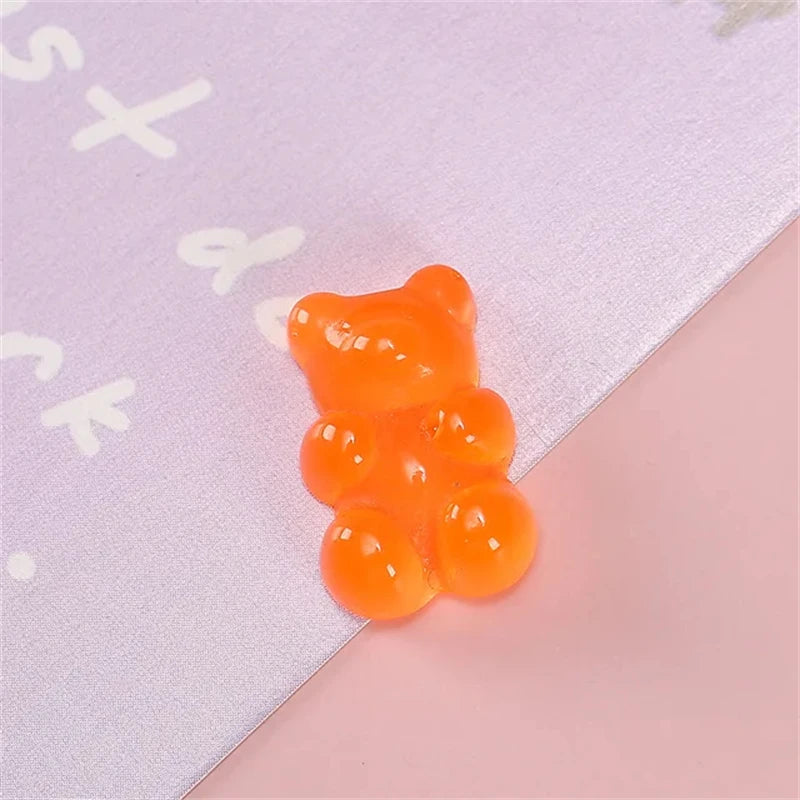 50pcs 3D Cartoon Jelly Bear Nail Art Resin Charms Rhinestones Kawaii Accessories Press on Nails Decorations DIY Supplies Parts