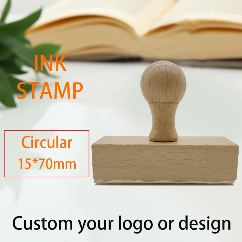 Custom Wooden Stamp Seal Personalized Logo Wedding Party Packaging Stamp Company Address&Name Self Inking Rubber Stamp Artwork