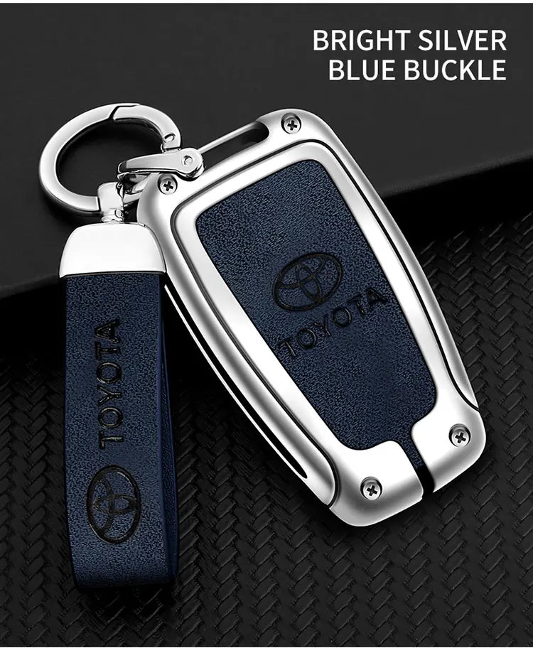Zinc Alloy Leather Car Smart Remote Key Case Cover Shell For Toyota Corolla Prius Camry CHR C-HR RAV4 Altis Land Cruiser Prado