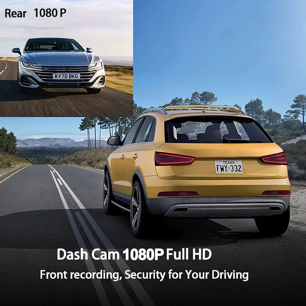 4-inch 1080P Dash Cam for Cars Touch Screen Car DVR Video Recorder Rear View Camera for Vehicle 24H Parking Monitor Black Box