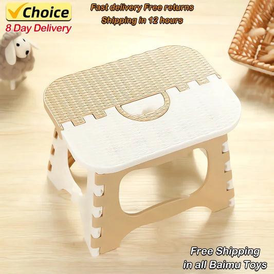 Baimu Toys Plastic Folding Stool Portable Outdoor Stool Household Matzah Children Study Small Stool Train Small Bench Gifts