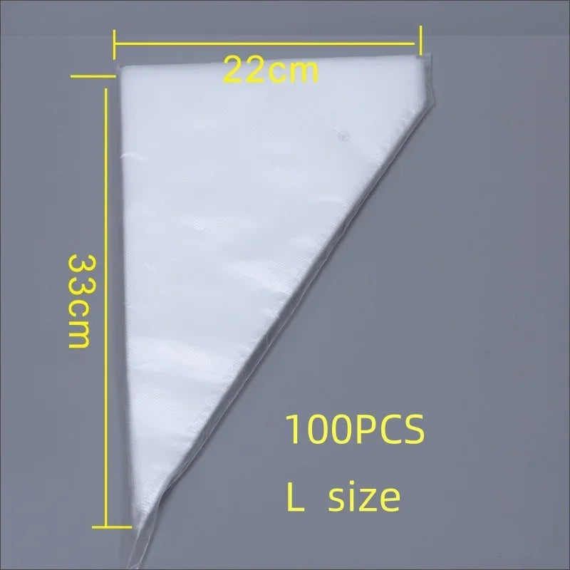 100 PCS Thick Disposable Pastry Bags DIY Cake Cream Decoration Piping Bag Icing Bag Baking Supplies Pastry Sleeves