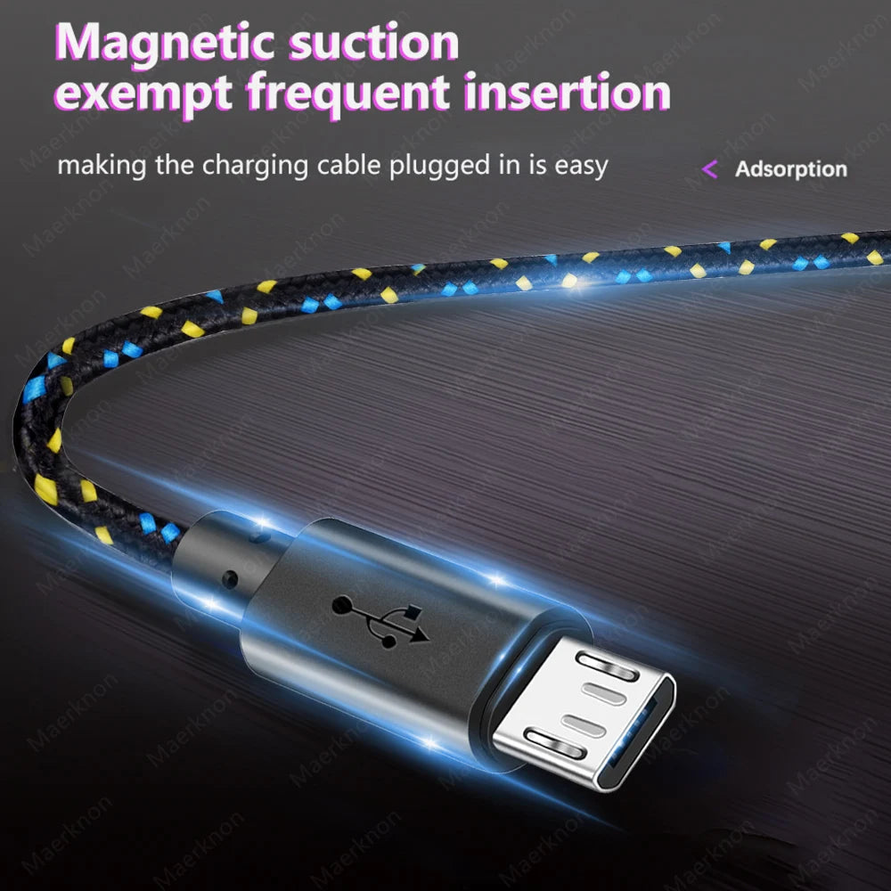 Micro USB Cable 2.4A Fast Charging Mobile Phone Charger Date Cord For Samsung Huawei Xiaomi Micro Nylon Braided Data Sync Cable