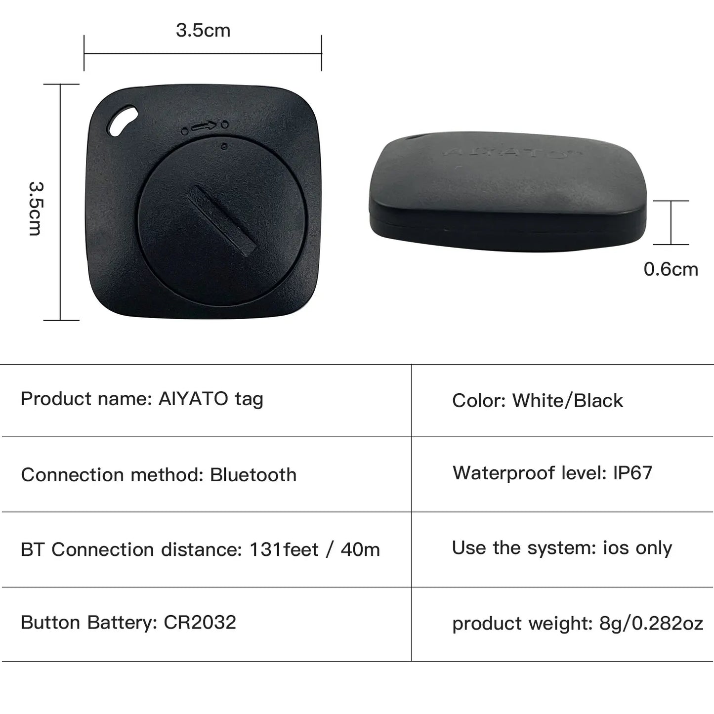 Smart Bluetooth GPS Tracker Work with Apple Find My APP ITag Anti Lost Reminder Device MFI Rated Locator Car Key Pet Kids Finder