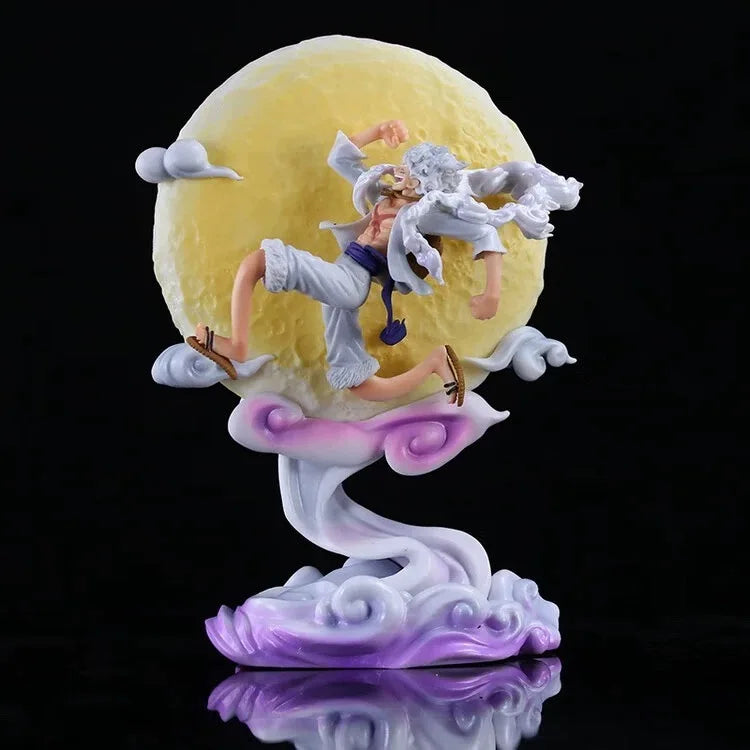 28cm One Piece Anime Figure Moon Fairy Nika Monkey D Luffy Gear 5 With Moon Light Action Figure Gk Statue Model Collection Toys