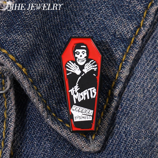 Rock Punk Enamel Pin Music Club Brooch Horror Badge Metal Backpack Sweater Custom Accessories for Fans Friends Jewelry Wholesale