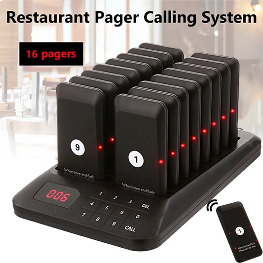 Wireless Restaurant Pager Food Truck Coasters Buzzer Pager Receiver Calling System For Bar Cafe Food Court Fast Food Shop Church