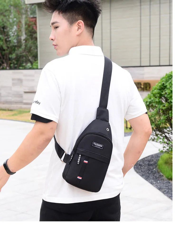 Chest Bag New Men Simple Nylon Fashion Waterproof One Shoulder Crossbody Bag