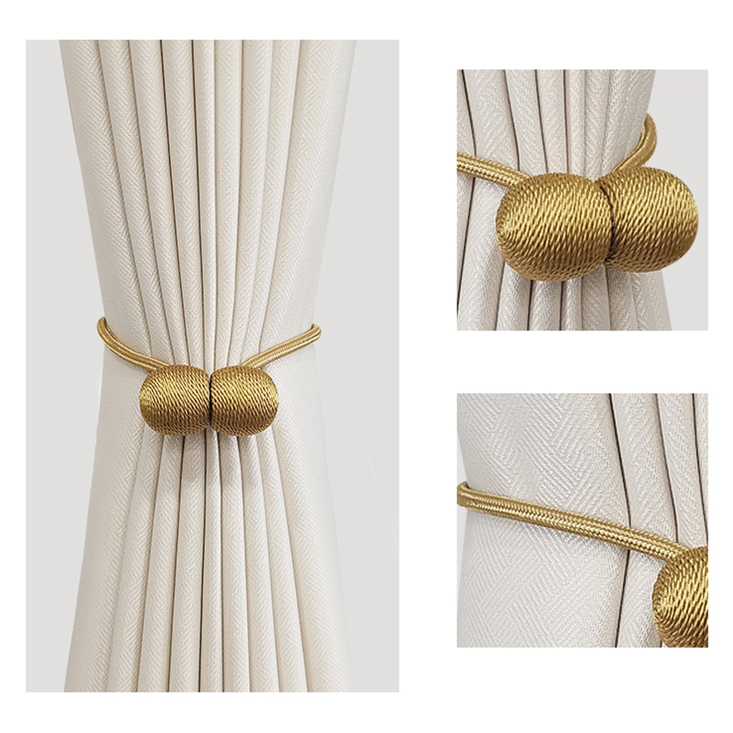 2pcs/pair Magnetic Curtain Tiebacks Earphone Design Curtain Holdbacks Living Room Bathroom Shower Curtain Accessories