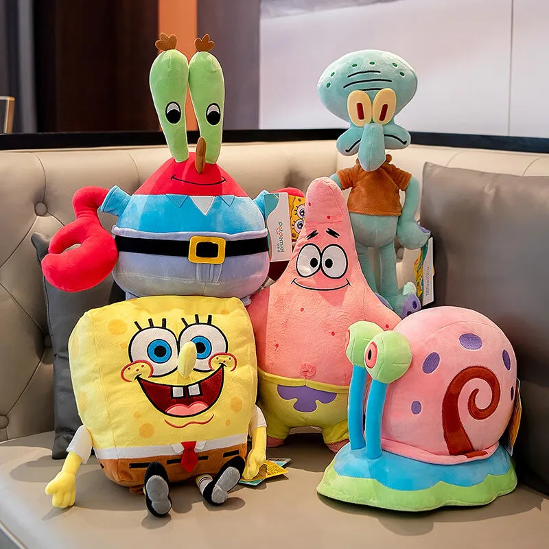 Anime Spongebob Squarepants Patrick Star Squidward Eugene H. Krabs Gary Kawaii Cartoon Stuffed Plush Toys Birthday Gift For Kids
