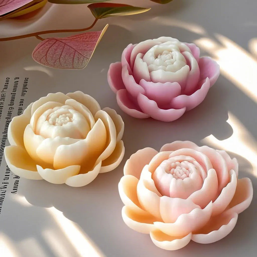 3D Lotus candle silicone mold Lotus seed flower candle mold Peony flower rose candle silicone mould Resin mold cake molds