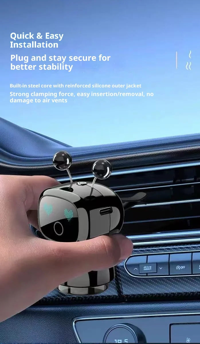 Creative Car Smart Aromatherapy Diffuser - Robot-shaped Aromatherapy Ornament, Air Freshener with Long-lasting Light Fragrance