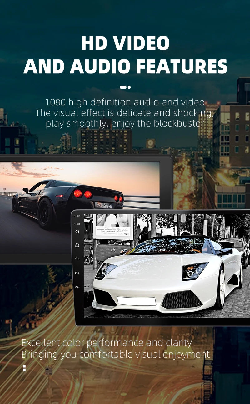 9/10 inch 2ID Universal Car Radio CarPlay Android 12 Auto radio  WIFI GPS Bluetooth Audio Multimedia Video Player For HYUNDA KIA