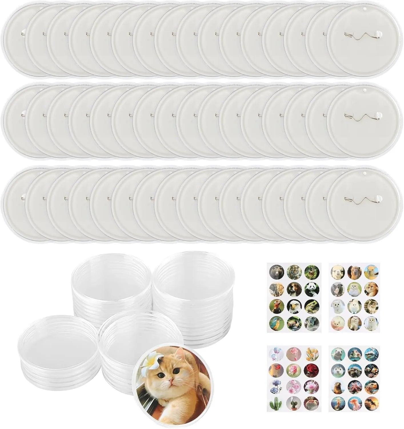 Button Maker Machine 55mm Pin Badge Maker Machine DIY Badge Punch Press Kit with 48 pcs Button Parts Perfect for School Projects