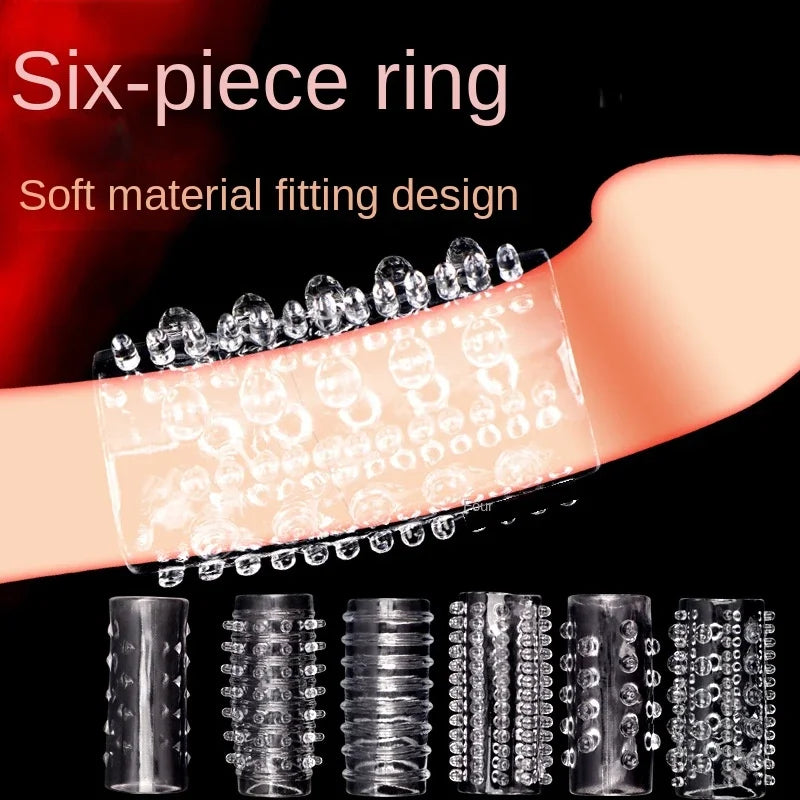 6pcs/set Cock Ring G-spot Stimulate Penis Ring Sex Toys for Men Lock Sperm Delay Ejaculation Cockring Intimate Goods Sex Shop