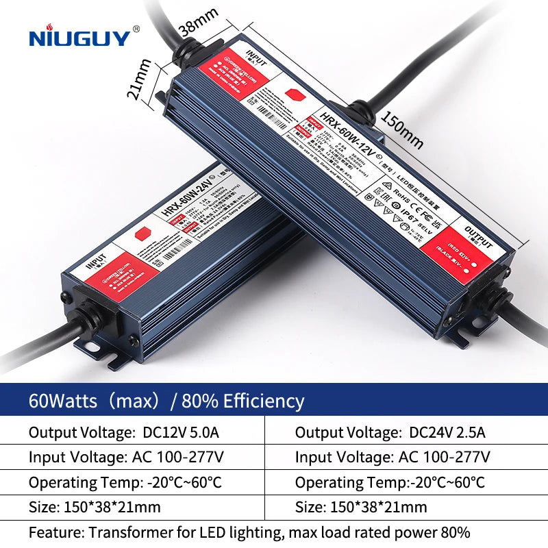 AC/DC waterproof lighting power supply IP6712V 24V outdoor LED driver 600W 500W 400W 300W 200W 100W transformer power supply