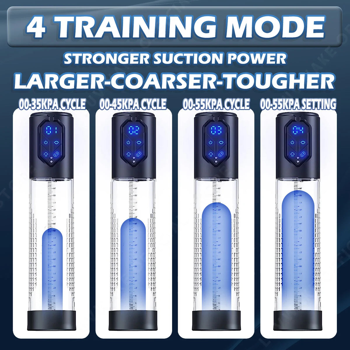 IPX7 Waterproof Electric Penis Pump for Enlargement Man Vacuum Pump Enlargement Extend Pump 4 Suction Levels 2 Silicone Sleeves