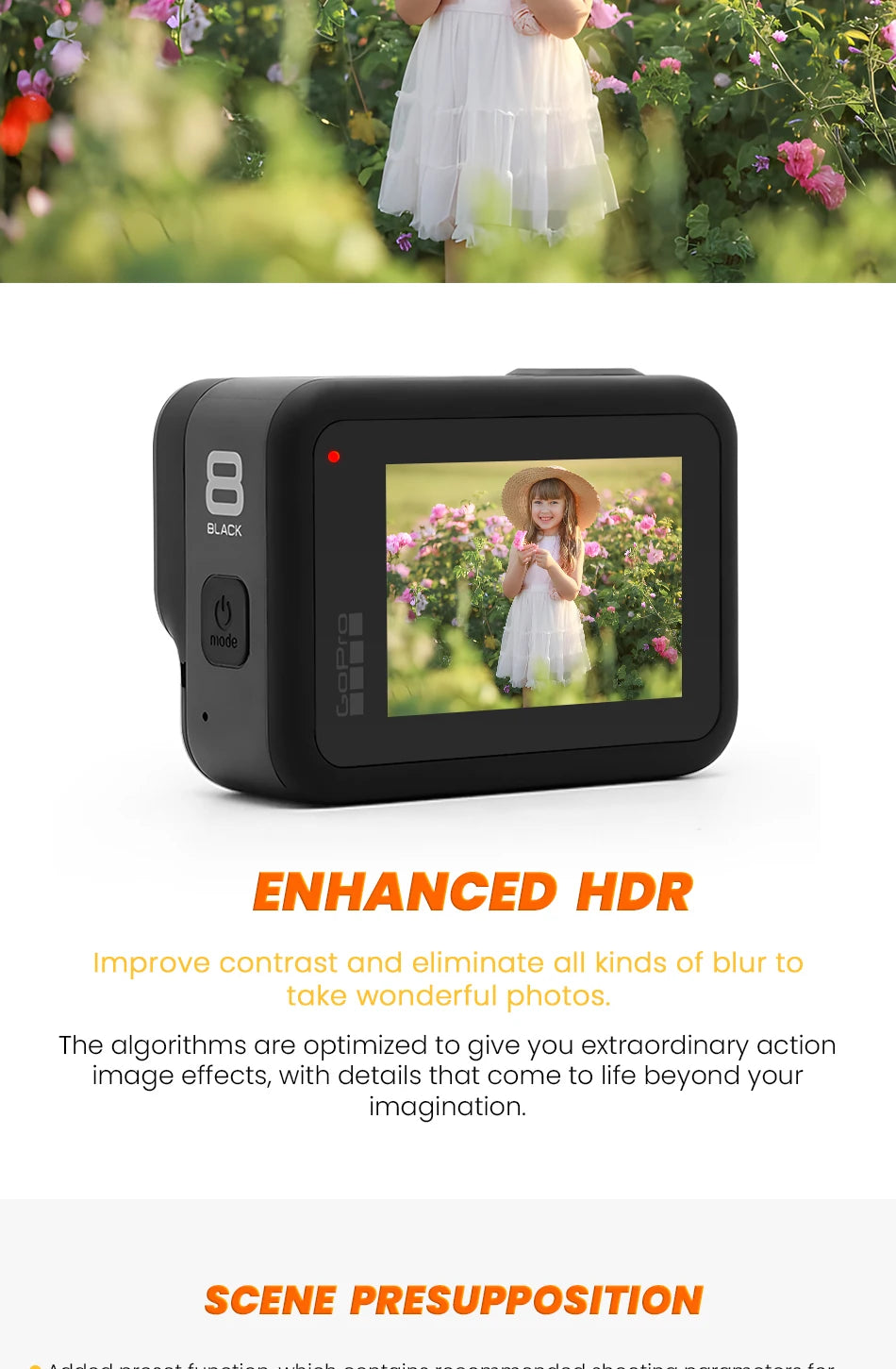 GoPro hero 8 Black stable 4K video 12MP photo portable 1080p live broadcast Motorcycle and Skiing Sports go pro Camera