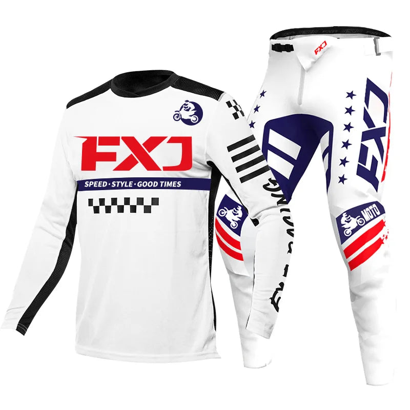 Enduro suit Motocross Jersey Pant Kits Off-road pink yellow blue mx mtb cross Motorcycle Mens Kits Women's white green red black
