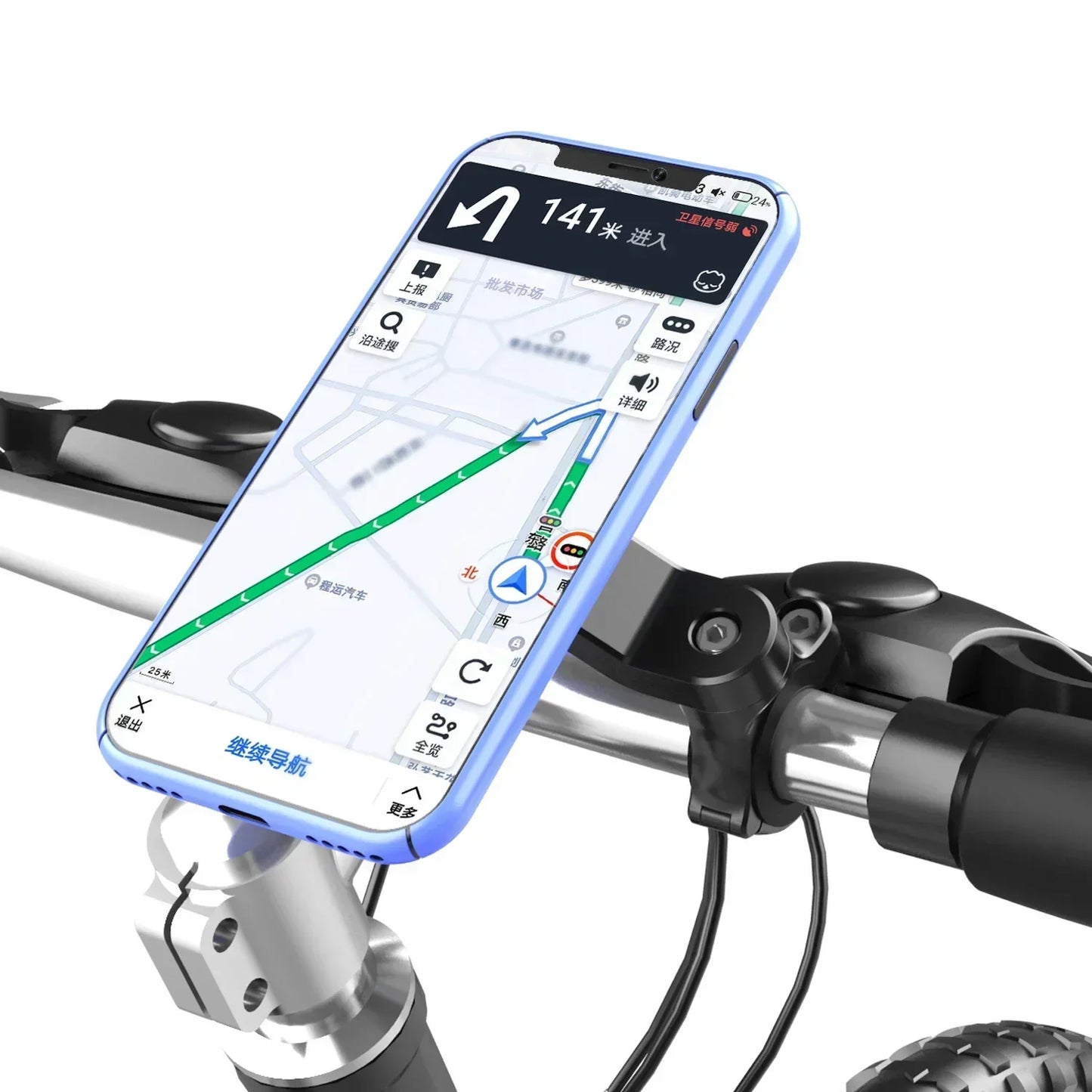 VIKEFON Bike Phone Holder Shock-resistant Motorcycle Bicycle Scooter Bike Handlebar Security Quick Lock Support Telephone Stand