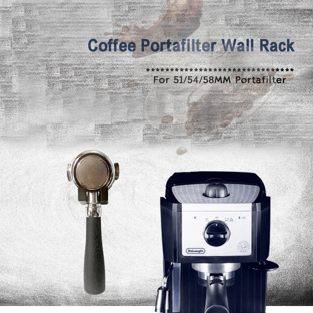 51/53/54/58mm Coffee Bottomless Portafilter Wall Rack Coffee Bottom Filter Self-adhesive Holder Barita Tools Cafe Accessories