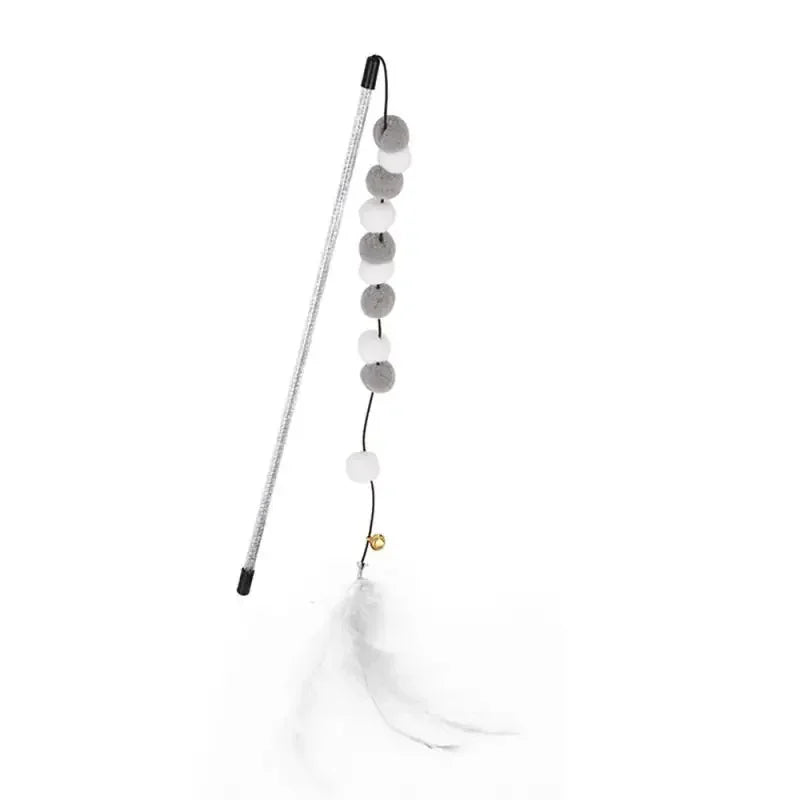 Kitten Cat Teaser Interactive Toy Rod With Bell And Feather Toys For Cats Teaser Interactive Toy Rod Pet Cats Toys Stick