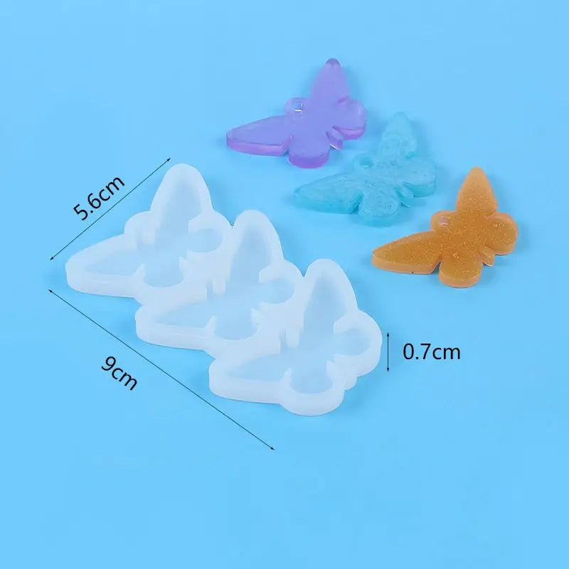 1PC Reusable Silicone Mold Butterfly Silicone Mold for Jewelry Making Pendant Earrings Keychain Round Oval Epoxy Resin DIY Tools