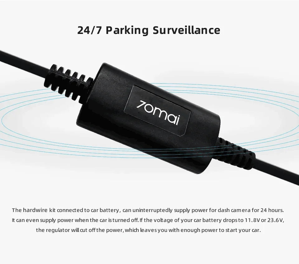 70mai Hardwire Kit UP06 Adjustable 70mai UP03 Parking Hardwire Kit Type-C Interface 24H Parking Surveillance Cable 70mai UP06