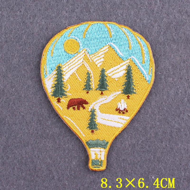 Hiking Adventure Patches For Clothing Stickers DIY Hook Loop Badges Camping Embroidery Patch Iron On Patches On Clothes Stripes