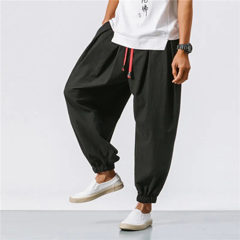 Black Men's Pants Oversized 2024 Men Jogger Harem Trousers Cotton Harajuku Style Casual Male Sweatpants New Streetwear 5XL