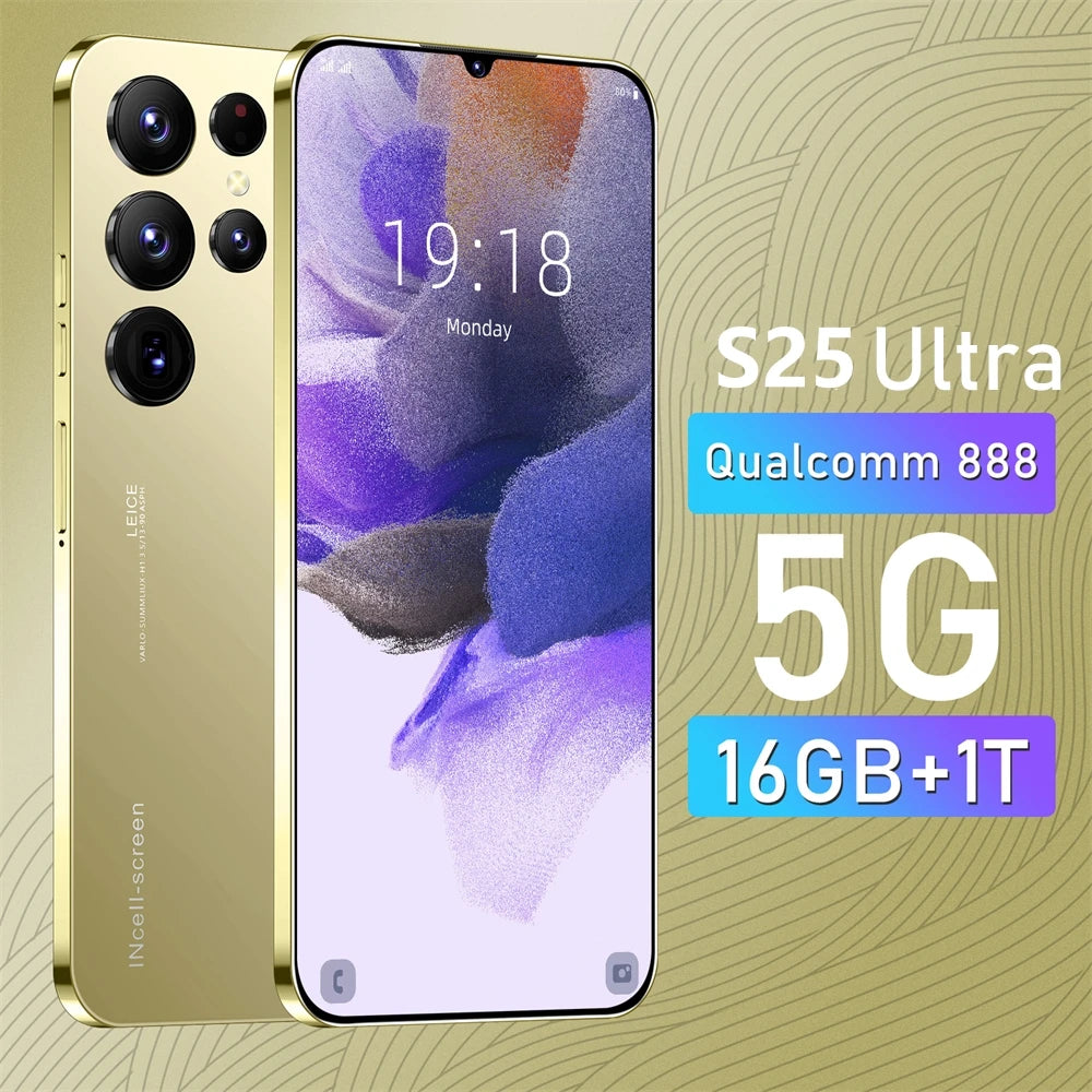 HOT 2025 new S25 Ultra original intelligent 5G dual card dual standby Android 14 system global version 108MP 8000mAh battery