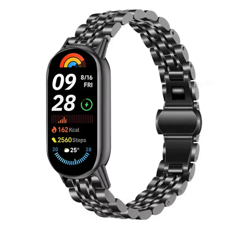 Metal Strap for Xiaomi Mi Band 10 9 8 Smartwatch Stainless Steel Comfortable Band for Miband 10 9 8 Replacement Bracelet Correa