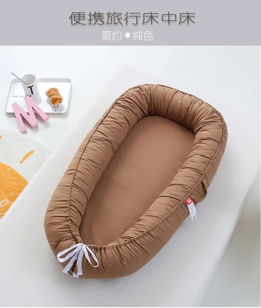 Portable Bassinet Travel Bed Bassinet Bumper with Pillow Portable Crib Gifts Cotton Baby Nest Bassinet Baby Cribs Cot Baby Bed