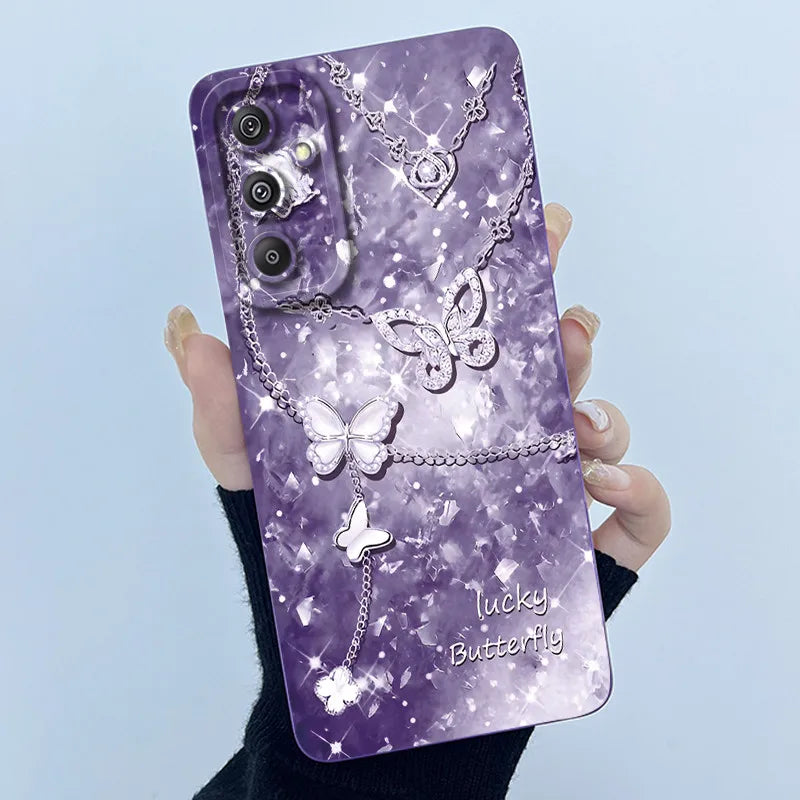 For Samsung Galaxy M34 M35 5G F34 5G Simplicity Flowers Liquid Shockproof Silicone Soft Phone Cover For SamsungM34 5G Case