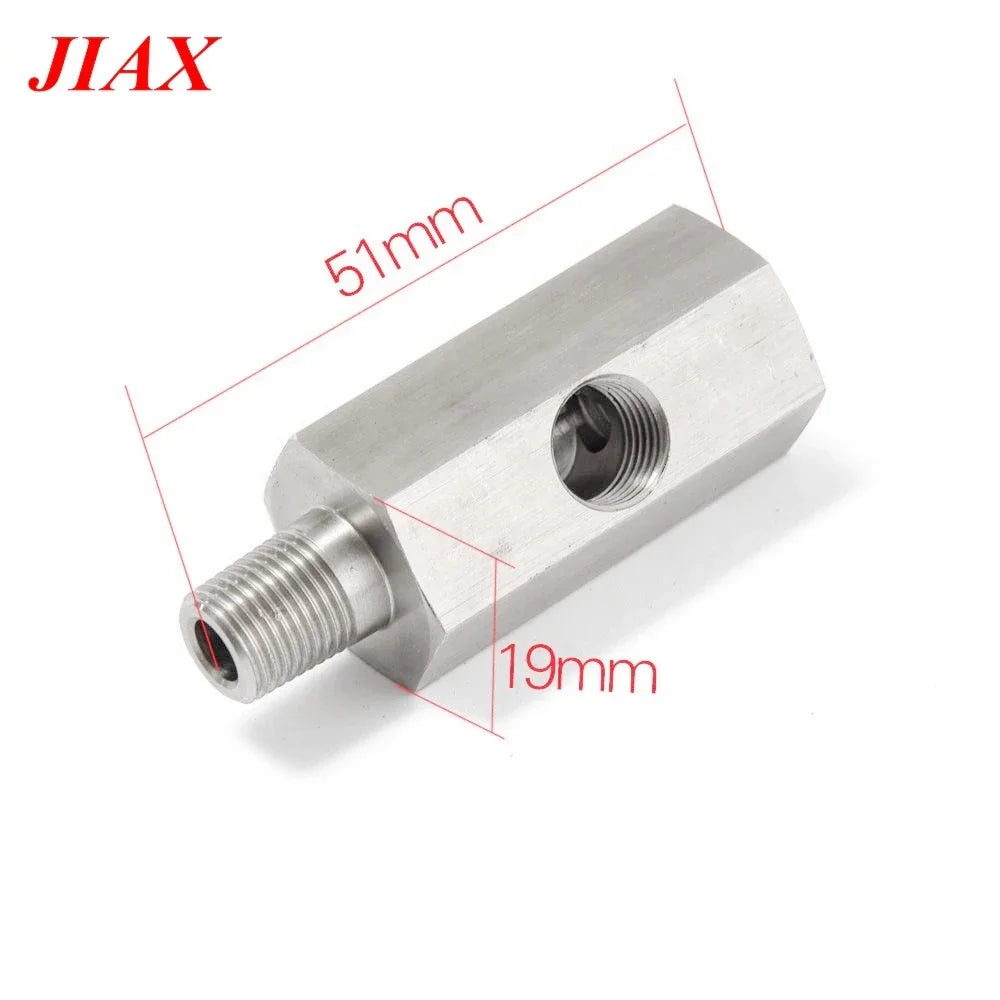 Car fuel pressure sensor tee adapter Feed Line Gauge T Port Fitting -Male female M12 M14 M10 1/8NPT 1/4NPT with Side hole 1/8NPT