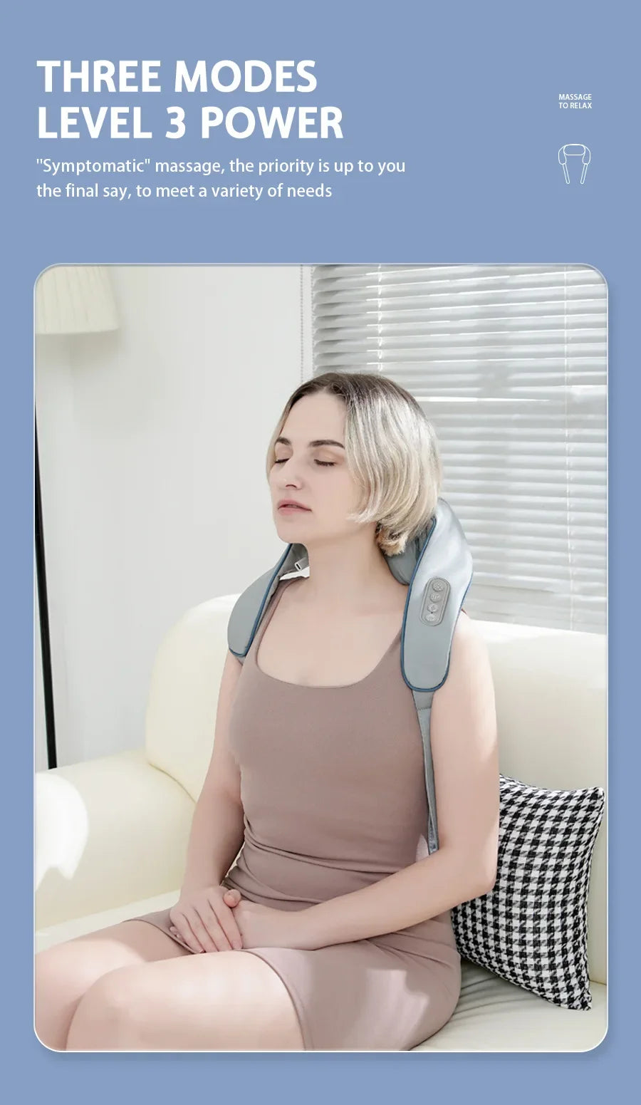 Mini Relaxer  Portable Dredge Kneading Smart Electric Wrap Heated Trapezius Muscle Neck Multifunctional Shiatsu Massage Shawl