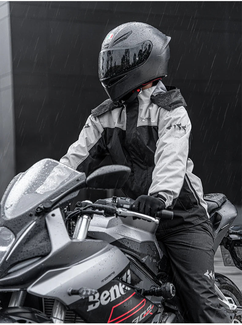 SULAITE Rain Suit Motorcycle Rain Gear Suit for Men & Women Jackets & Pants Reflective Waterproof Breathable Rainsuit
