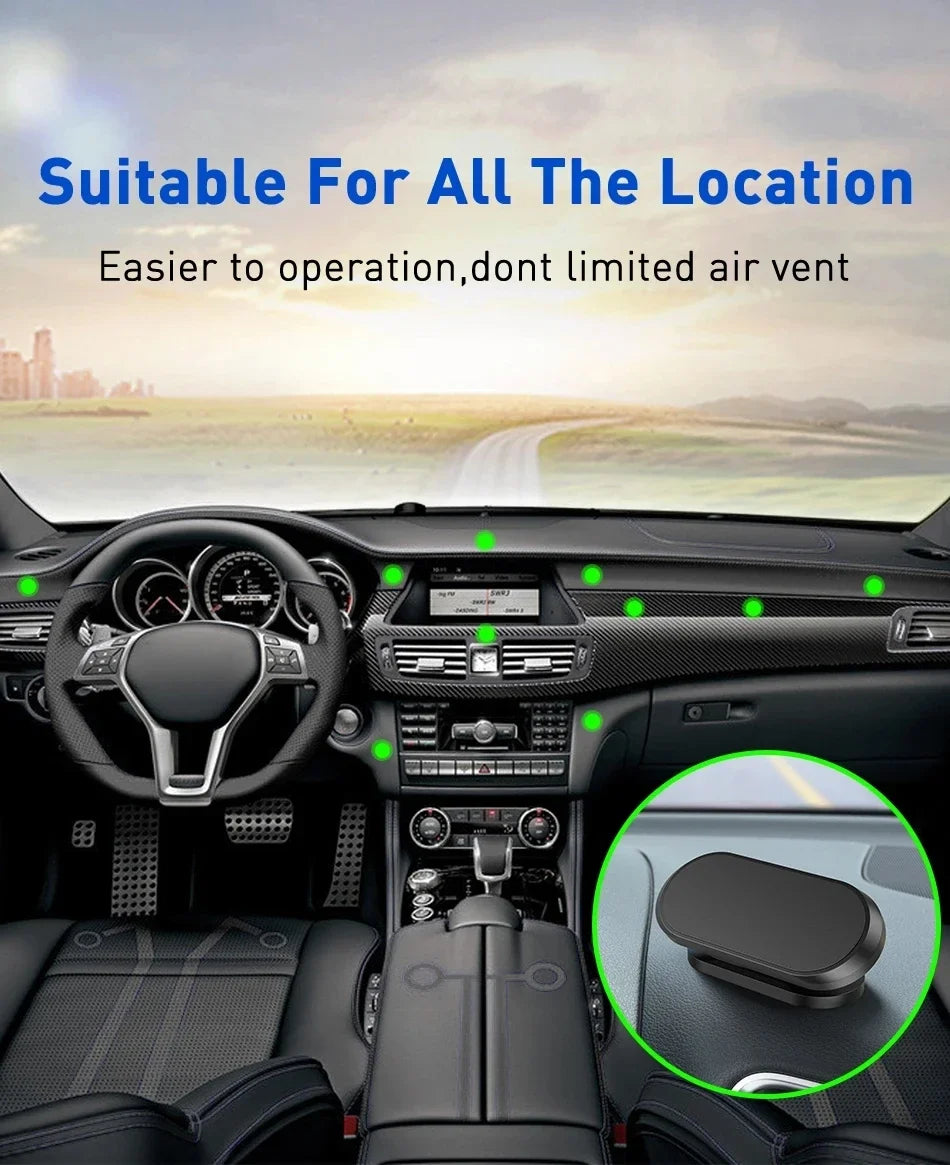 New Magnetic Car Phone Holder 360° Rotation Mini Strip Shape Stand for Huawei Metal Strong Magnet GPS Car Mount for IPhone