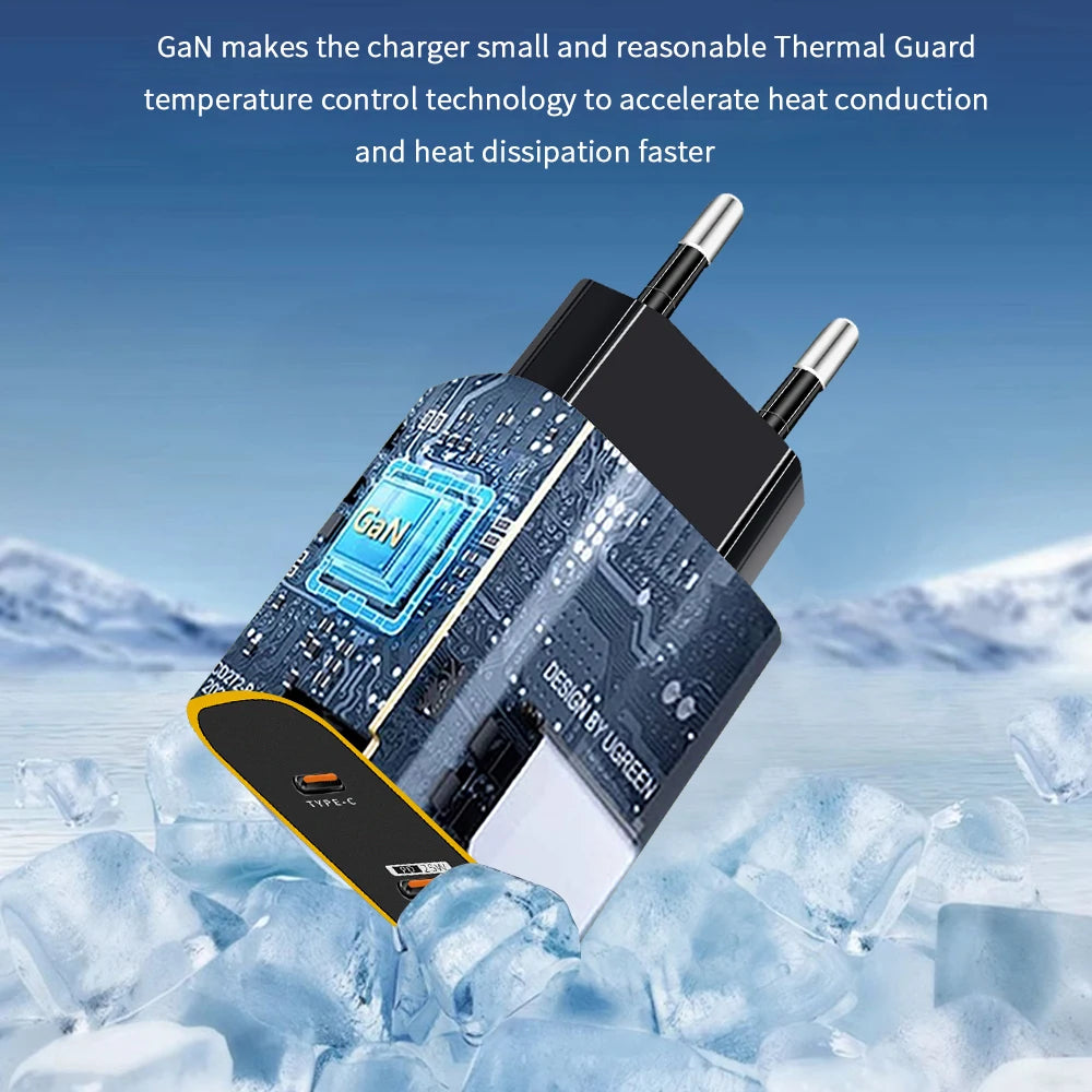 45W Dual PD Charger USB C Charger PD Phone Charge Fast Charging Type C Charger Quick Charge Adapter For iPhone 15 Xiaomi Samsung