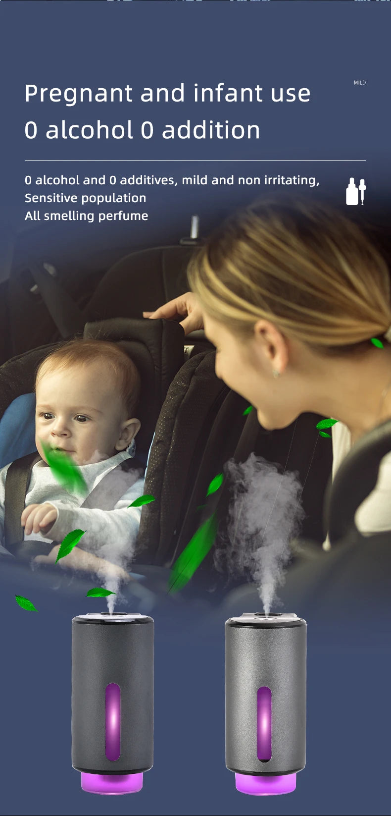 Smart Car Air Aromatherapy Diffuser Fragrance Car Air Fresheners With Three Adjustable Humidifier Essential Oil Diffuser