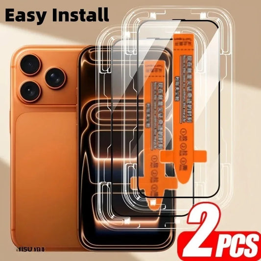 3Pcs Full Cover Tempered Glass Screen Protectors Suitable For IPhone 17 16Pro Max 15 14Plus 12 13Pro Mini 11Pro XR XS Glass