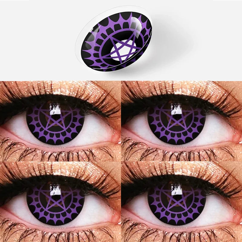 1pair Genshin Arlecchino Cosplay Color Contact Lenses Halloween Scary lens Softlens