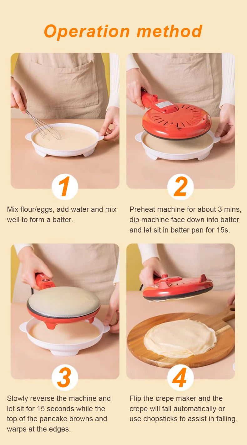 110V 220V Household Non-stick Pancake Machine Electric Crepe Baking Pan Instant Heating Spring roll Pastry Frying Grilling Plate