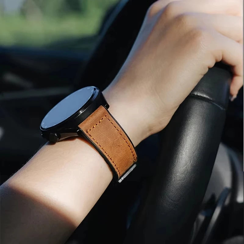 22mm Leather Silicone Strap For Huawei Watch 5/4/3 Pro Magnetic Buckle Bracelet For Huawei Watch GT 5 Pro GT5 GT4 GT3 GT2 Band