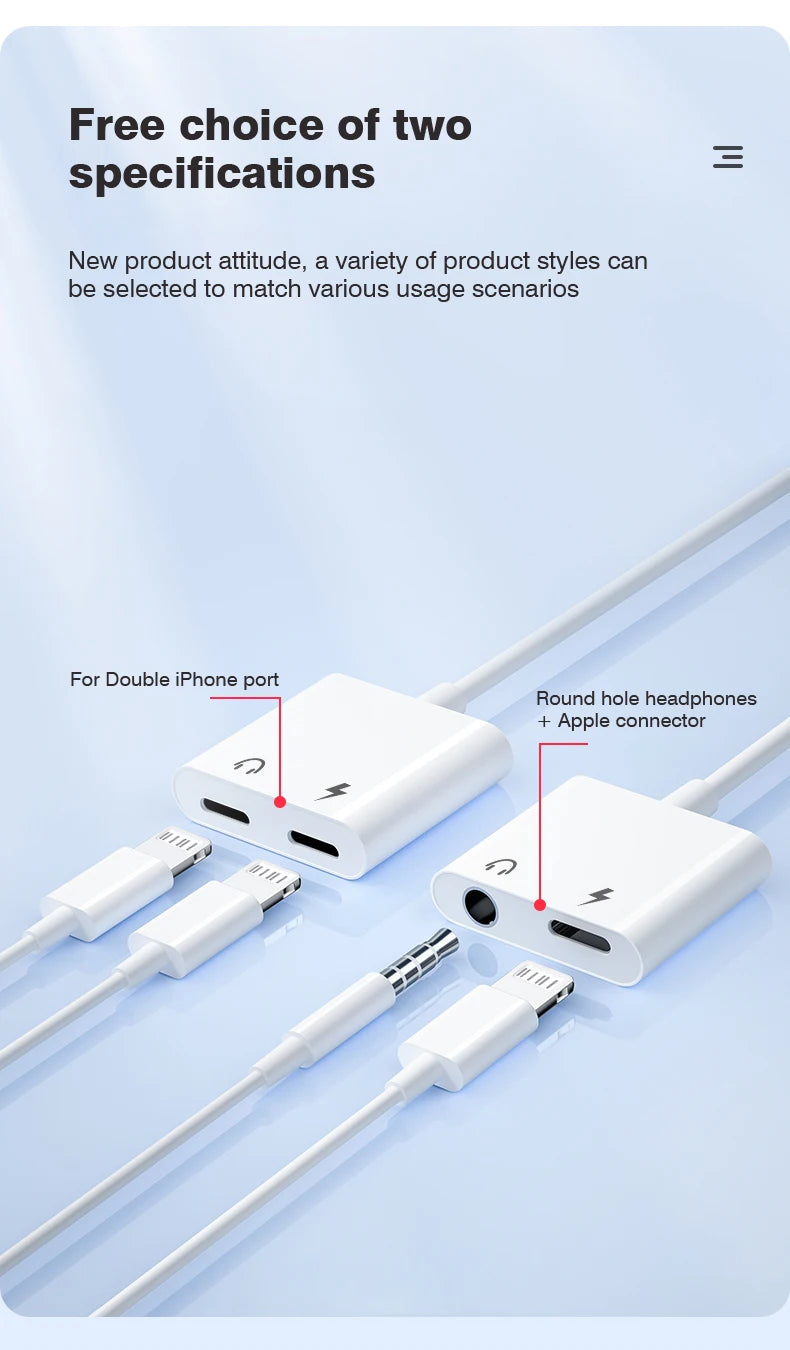 Byscoon Audio OTG Adapter For iPhone 14 13 12 11 Pro Max Aux Jack Headphone 3.5 mm To Headphone Jack Charger Splitter Converter