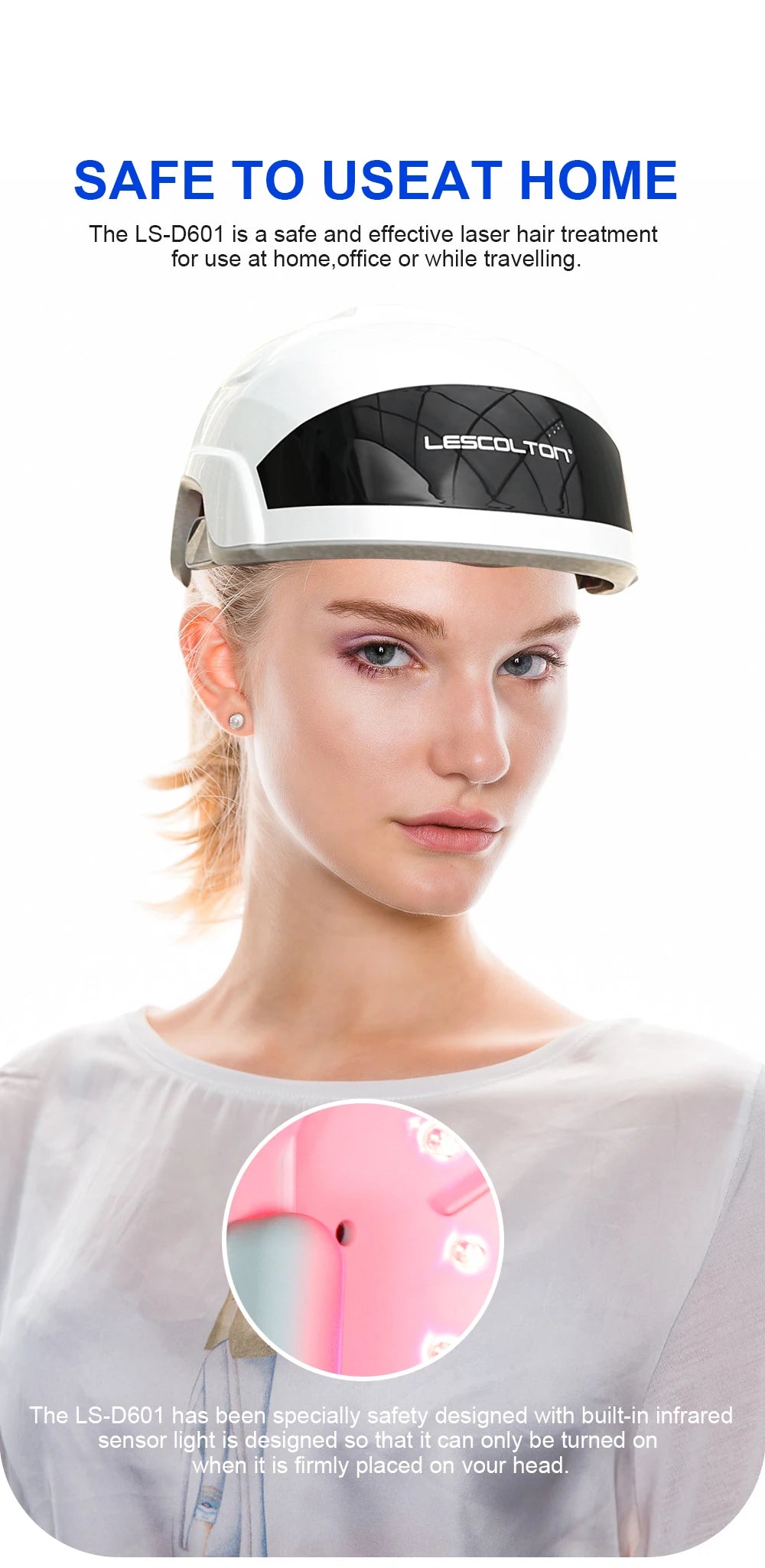 Lescolton Men Hair Growth Cap LLLT Helmet Laser Hair Regrowth Hair Loss Laser Treatment Hair Fast Growth Anti Hair Loss Device