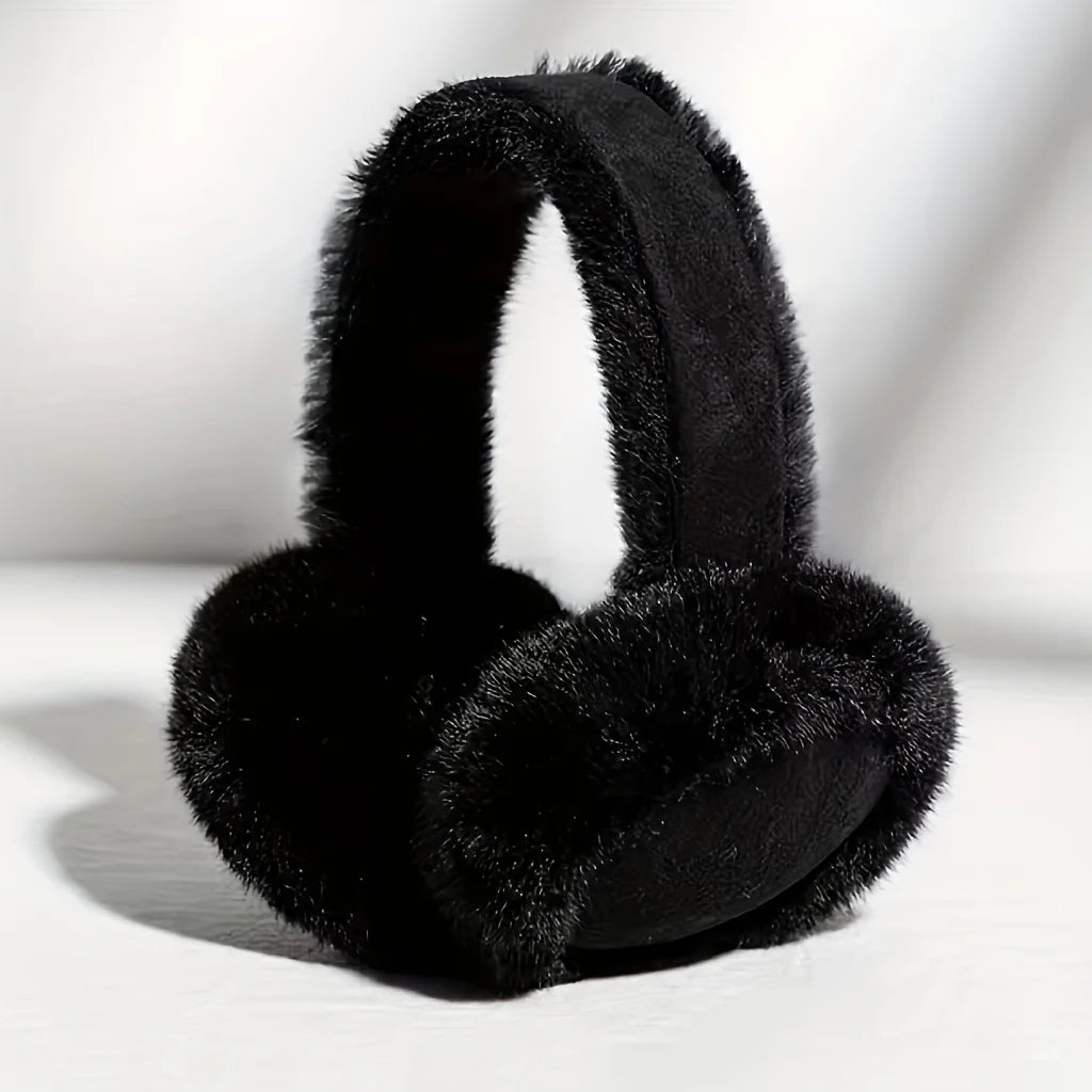 Soft & Cozy Pair of Classic Suede Plush Ear Warmers - Non-Slip Foldable Earmuffs for Men & Women,Perfect Gift for Christmas