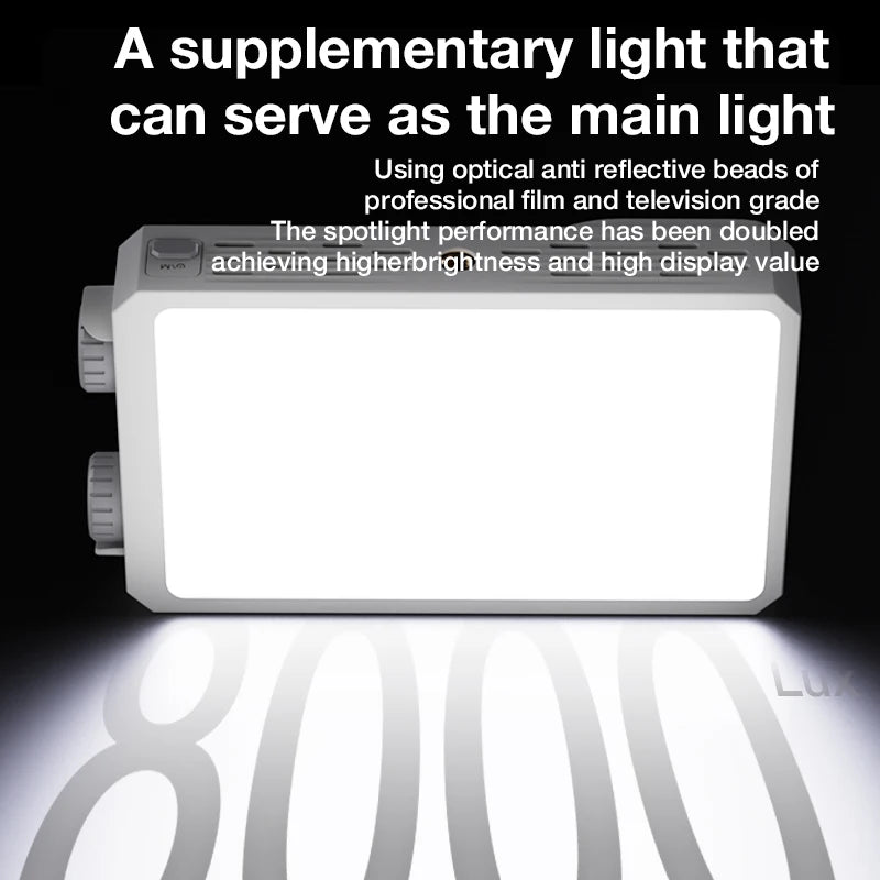 40W LED Camera Light CRI/TLCI 96+ 2700-6200K Bi-Color 6400mAh Photo Studio Video Lamp Handle Portable onCamera Photography Light